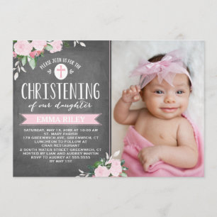 Panneaux floraux  Invitation de Christening