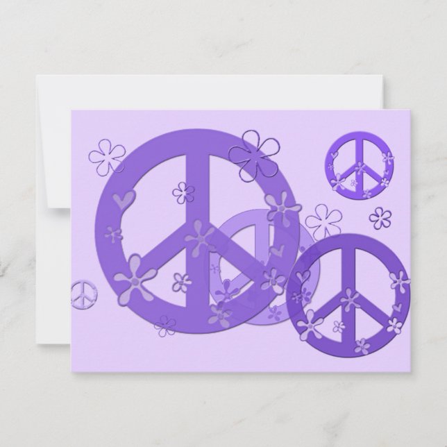 Panneaux violets de paix sur cartes et autocollant (Devant)