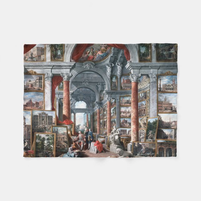 Pannini - Galerie von Ansichten von modernem Rom Fleecedecke (Vorderseite (Horizontal))