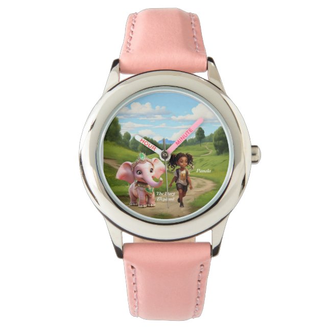 Panola und die elfenbeinige Elefantenuhr Armbanduhr (Vorderseite)