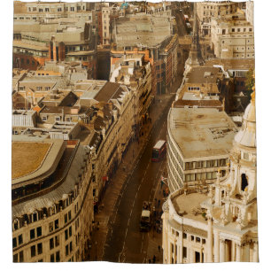Panorama auf die Londoner Dachterrasse mit Stadtar Duschvorhang