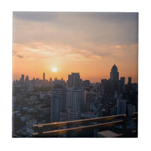 Panorama auf Skyline von Bangkok Fliese