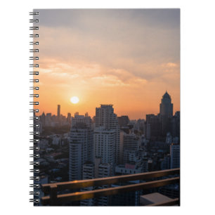 Panorama auf Skyline von Bangkok Notizblock