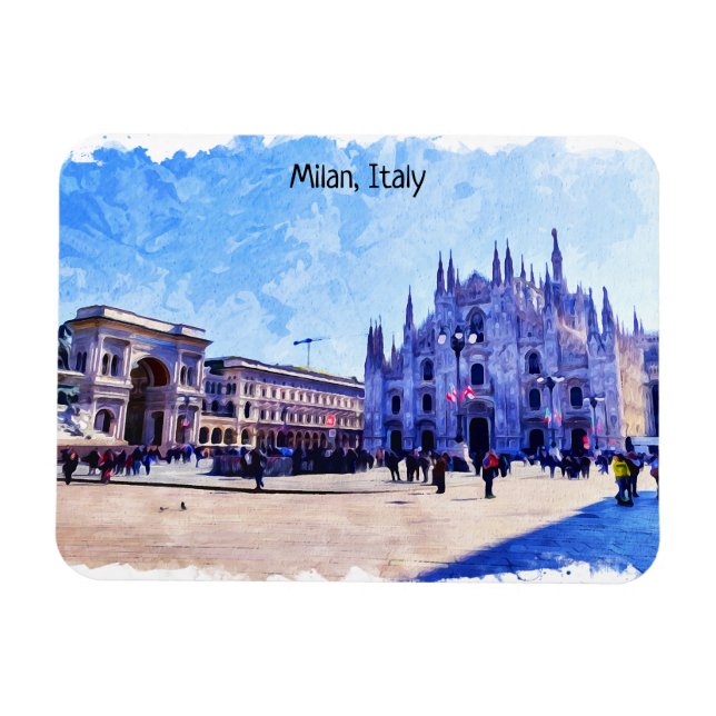 Panorama-Aussicht auf die Kathedrale Mailand Itali Magnet (Horizontal)