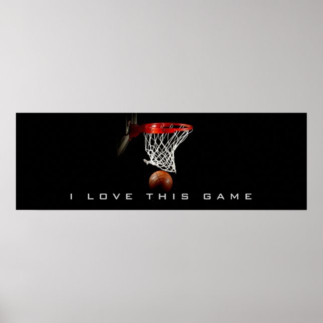 Panorama Basketball Poster I Liebe Dieses Spiel (Vorne)