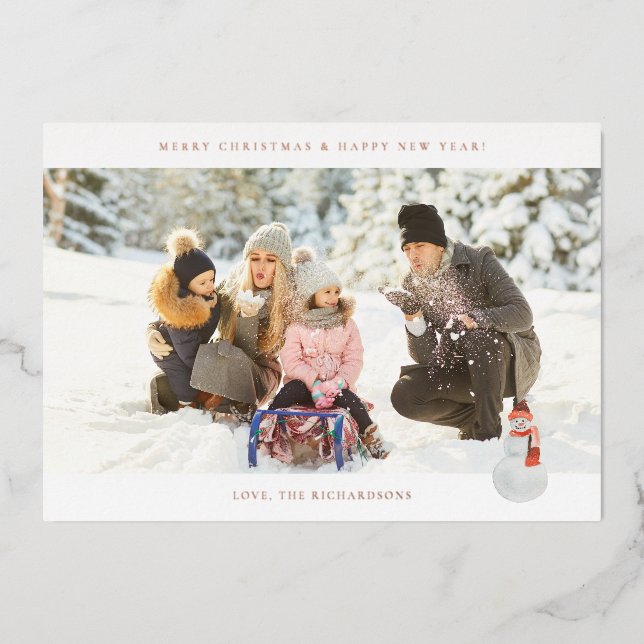Panorama Chic H Foto - Snowman Folieneinladung (Vorderseite)