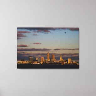 Panorama Cleveland Skyline Leinwanddruck