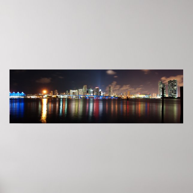 Panorama de la nuit de Miami - Poster (Devant)