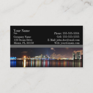 Panorama de nuit de Miami - carte de visite