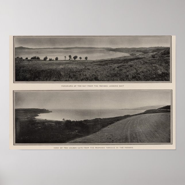 Panorama der Bucht von Presidio Golden Gate Poster (Vorne)