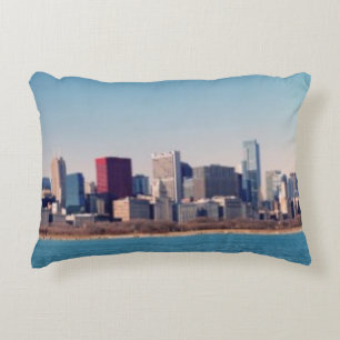 Panorama der Chicago-Skyline Dekokissen