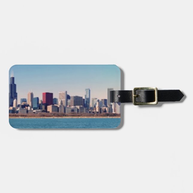 Panorama der Chicago-Skyline Gepäckanhänger (Vorderseite horizontal)