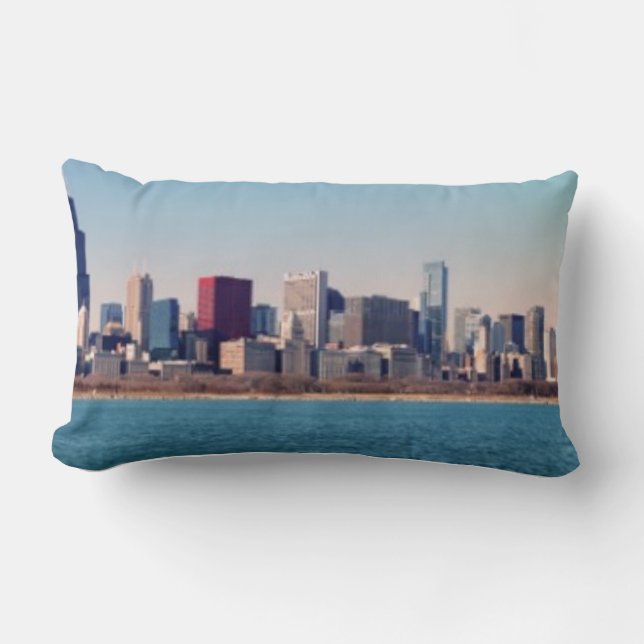 Panorama der Chicago-Skyline Lendenkissen (Vorderseite)