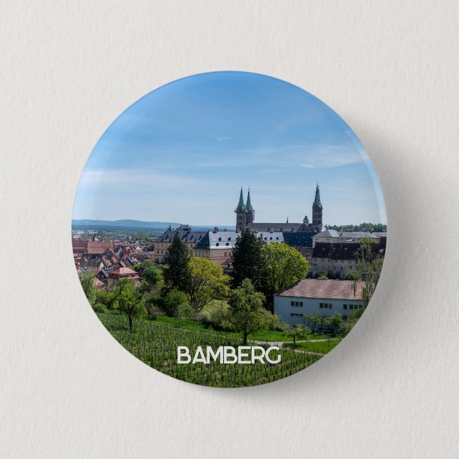 Panorama der historischen Altstadt von Bamberg, De Button (Vorderseite)
