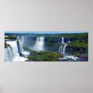Panorama der Iguazu Wasserfälle von Brasilien Poster