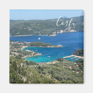 Panorama der Insel Korfu Reise Magnet
