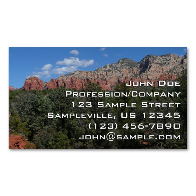 Panorama der Roten Felsen in Sedona Arizona Magnetische Visitenkarte (Vorderseite)