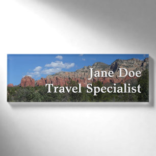 Panorama der Roten Felsen in Sedona Arizona Namenschild
