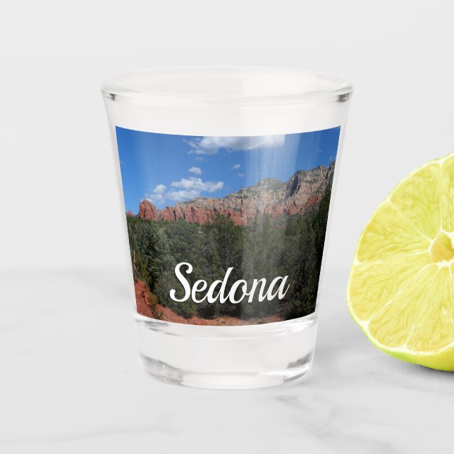 Panorama der Roten Felsen in Sedona Arizona Schnapsglas (Vorderseite)