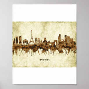 Panorama der Stadt Paris, Frankreich Poster