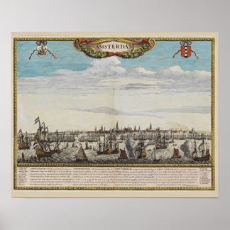 Panorama des alten Amsterdam Poster