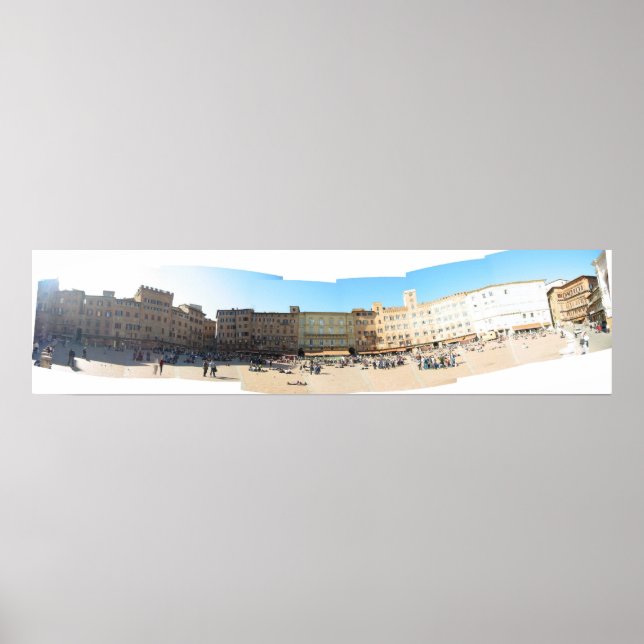 Panorama des Campo in Siena Poster (Vorne)