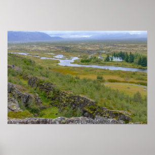 Panorama des isländischen Nationalparks Poster