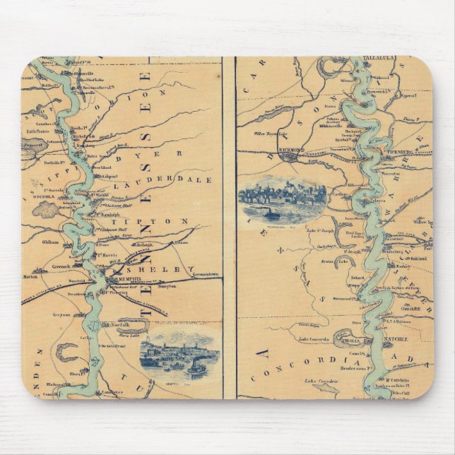 Panorama des Mississippi-Tals Mousepad (Vorne)