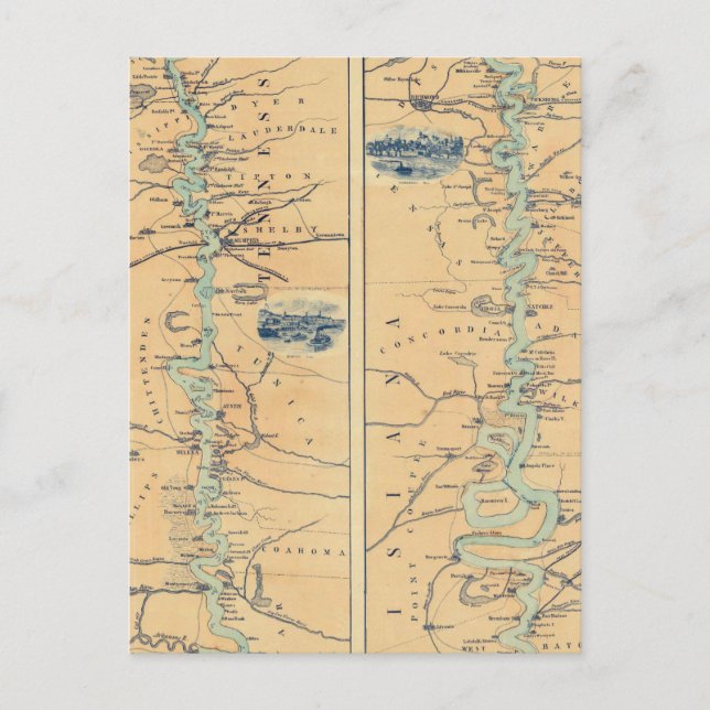 Panorama des Mississippi-Tals Postkarte (Vorderseite)