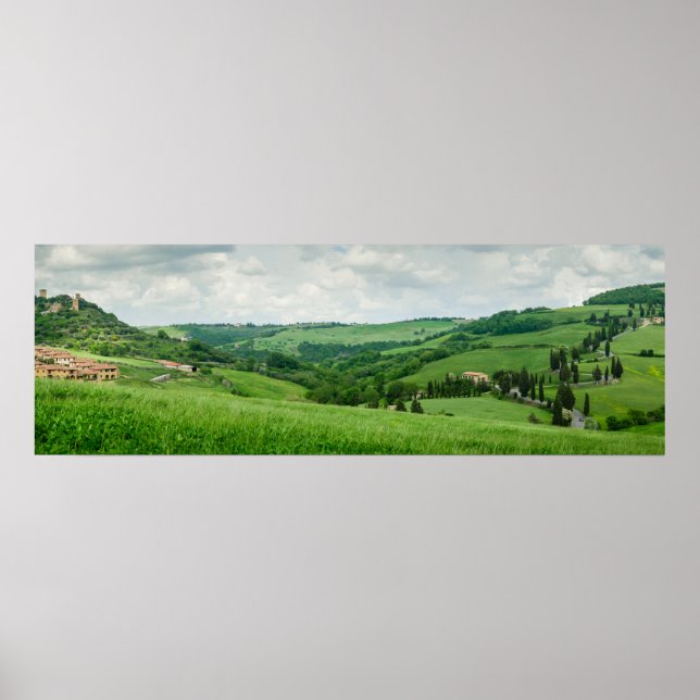 Panorama du paysage toscan Poster (Devant)