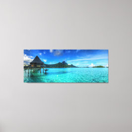 Panorama eines Bungalows in Bora-Bora Leinwanddruck