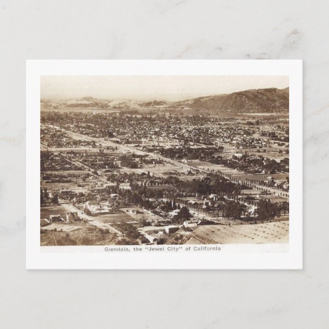 Panorama, Glendale, Kalifornien Vintag Postkarte (Vorderseite)