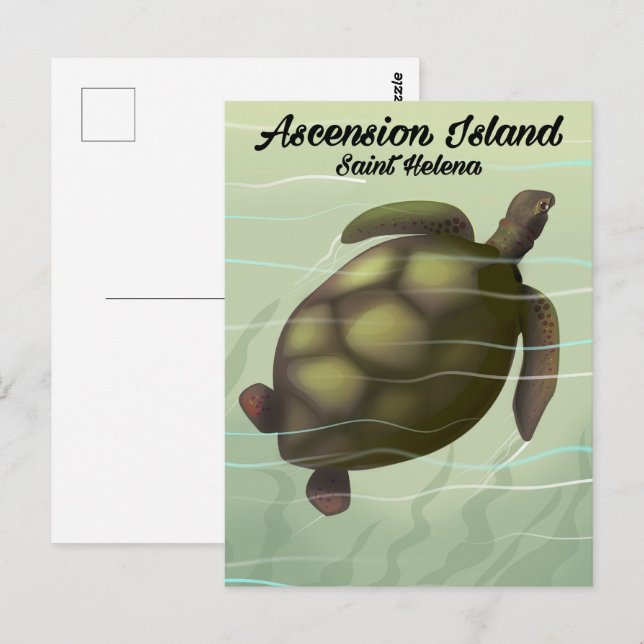 Panorama Insel Meer Schildkröten Wand Postkarte (Vorne/Hinten)