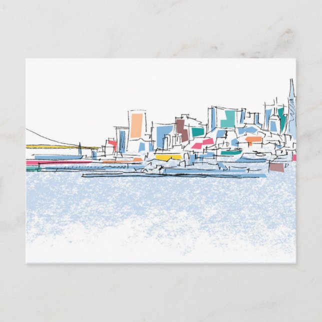 Panorama San Franciso, CA Postkarte (Vorderseite)