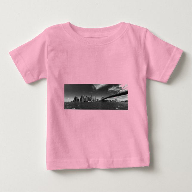 Panorama-Schwarz-weiß Brooklyn Baby T-shirt (Vorderseite)