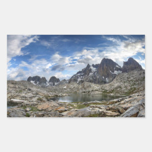 Panorama-Seen Obere und Mittelwindsee - Sierra Rechteckiger Aufkleber