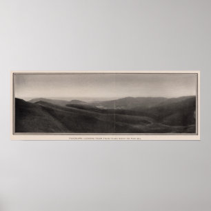 Panorama von den Doppelspitzen West zum Meer Poster