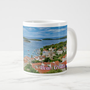 Panorama von Hvar in Kroatien Reise Jumbo-Tasse