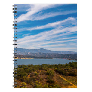 Panorama von Lake Cachuma Santa Ynez Mountain Foto Notizblock