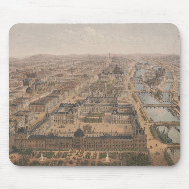 Panorama von Paris, Seine und Louvre Mousepad (Vorne)