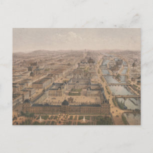 Panorama von Paris, Seine und Louvre Postkarte