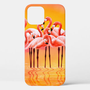 Panorama von rosa Flamingos auf einem hellrosa Hin Case-Mate iPhone Hülle