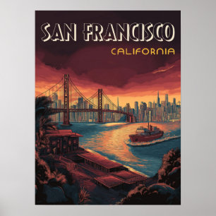 Panorama von San Francisco mit Golden Gate Bridge Poster