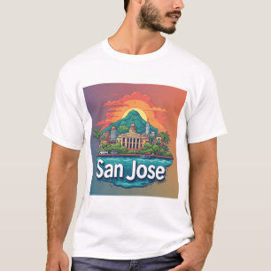 Panorama von San Jose mit dem Capitol Wahrzeichen T-Shirt