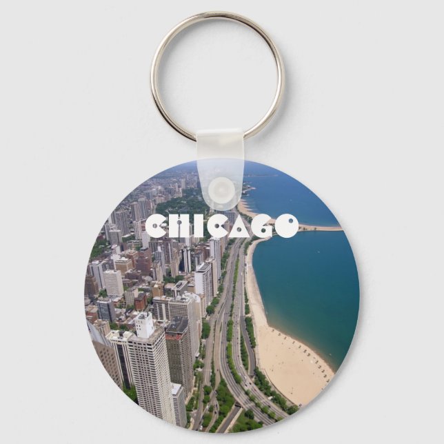 Panoramaaussicht auf Chicago Schlüsselanhänger (Vorderseite)
