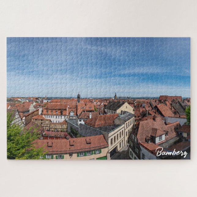 Panoramaaussicht auf die Altstadt von oben in Bamb (Horizontal)