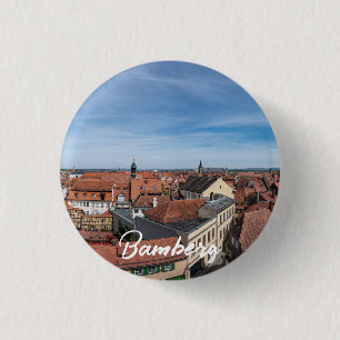 Panoramaaussicht auf die Altstadt von oben in Bamb Button
