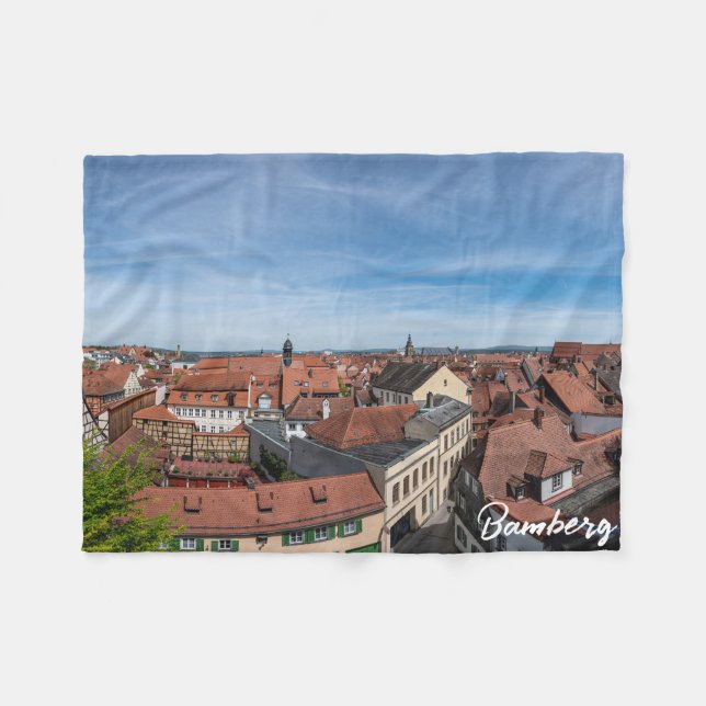 Panoramaaussicht auf die Altstadt von oben in Bamb Fleecedecke (Vorderseite (Horizontal))