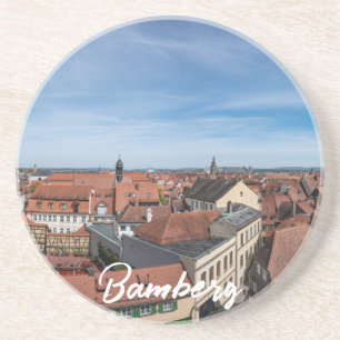 Panoramaaussicht auf die Altstadt von oben in Bamb Getränkeuntersetzer