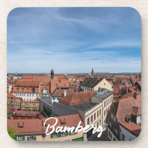 Panoramaaussicht auf die Altstadt von oben in Bamb Getränkeuntersetzer